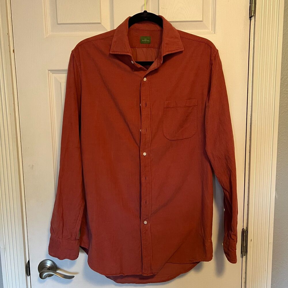 Sid Mashburn Terra Cotta colored casual small wale corduroy casual shirt